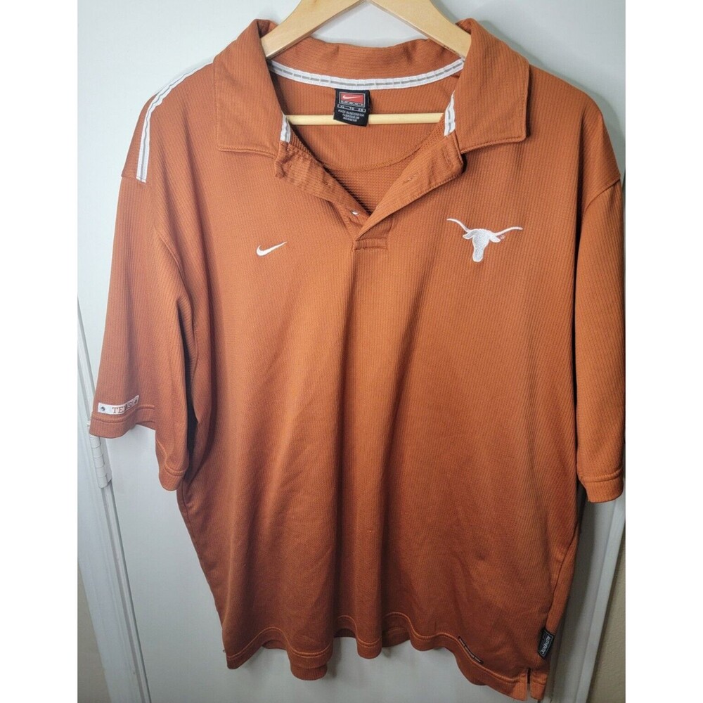 University of Texas Longhorns NIKE UT Burnt Orange Polo Men's XL Extra Large UT